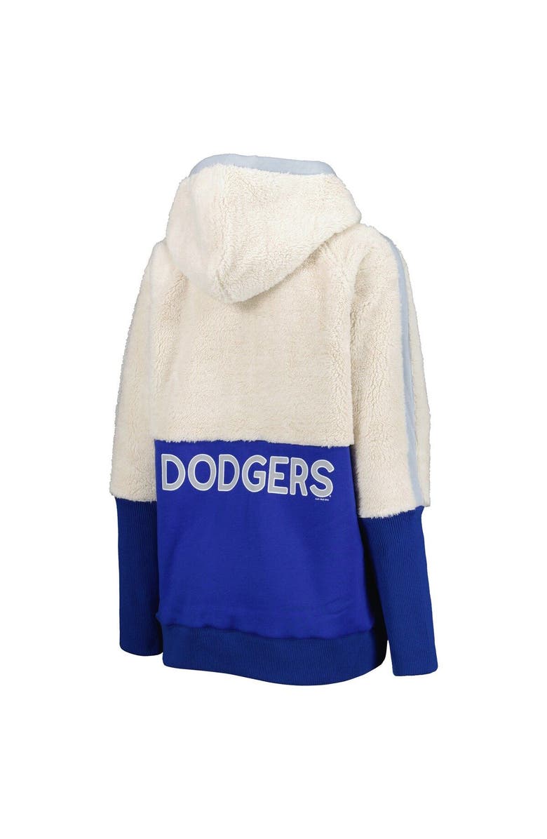 G-III 4HER BY CARL BANKS Women's G-III 4Her by Carl Banks Oatmeal/Royal Los Angeles Dodgers Shuffle It Raglan Full-Zip Hoodie, Alternate, color,