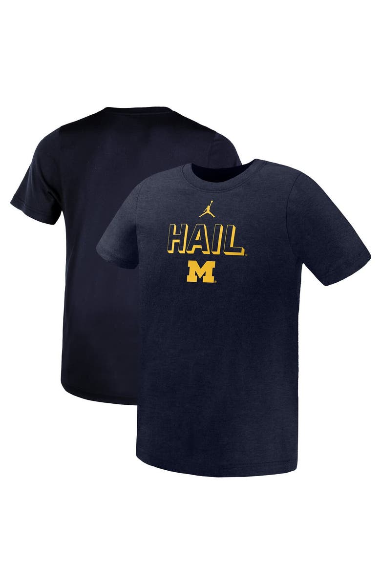 Jordan Brand Preschool Jordan Brand Navy Michigan Wolverines Legend Performance T-Shirt, Main, color,