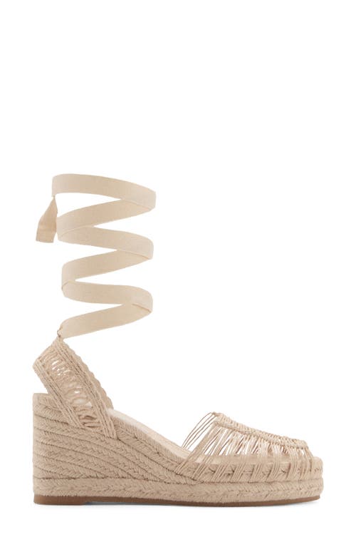 Mango Ankle Wrap Espadrille Wedge Sandal In Nude