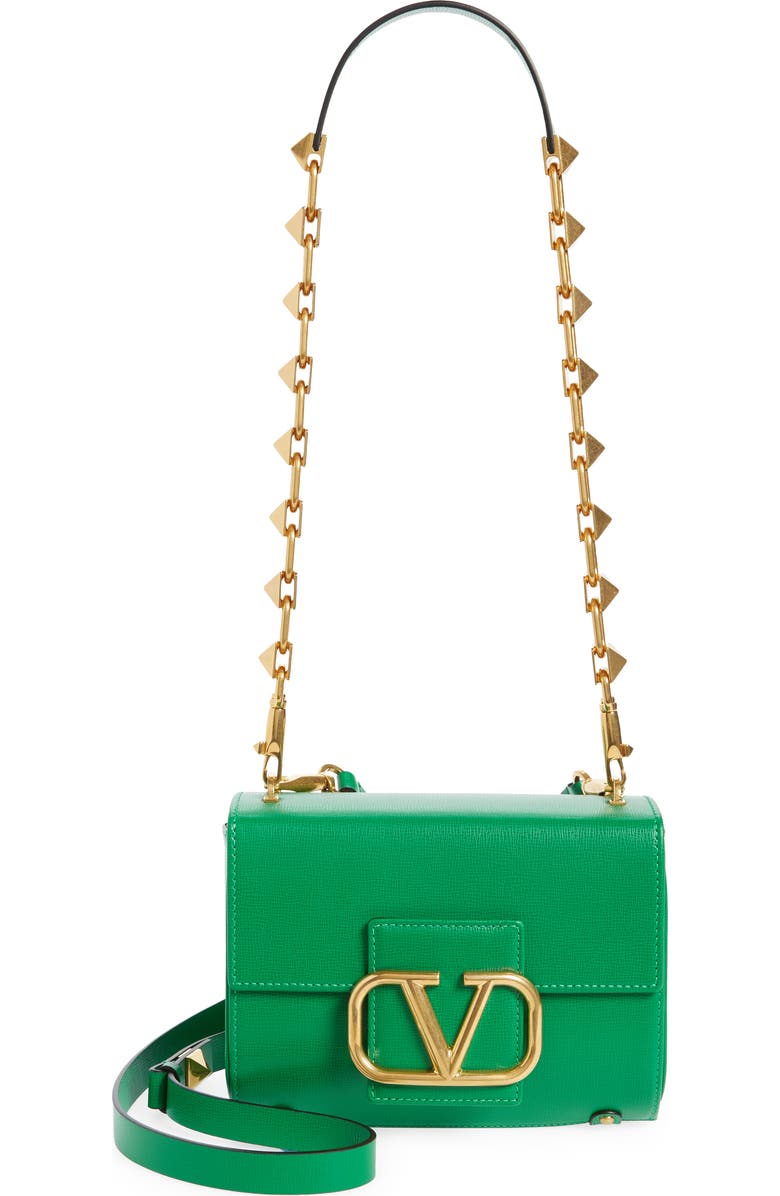 Valentino Garavani Stud Sign VLOGO Leather Shoulder Bag, Main, color,
