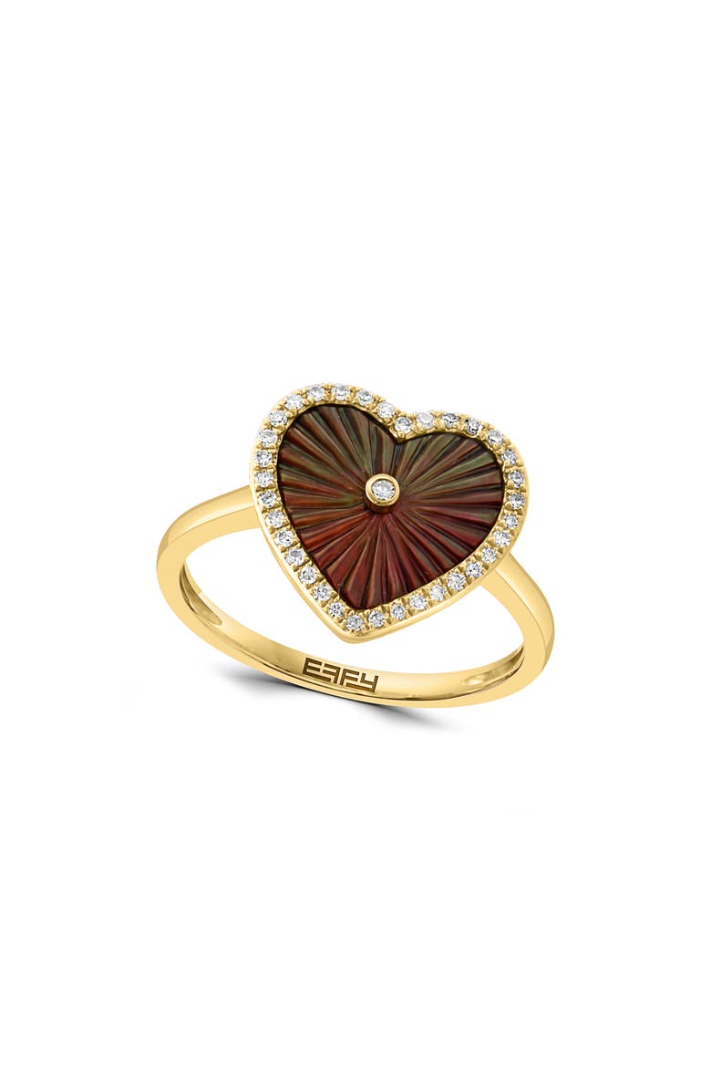 EFFY Diamond & Mother-of-Pearl Heart Statement Ring, Main, color,