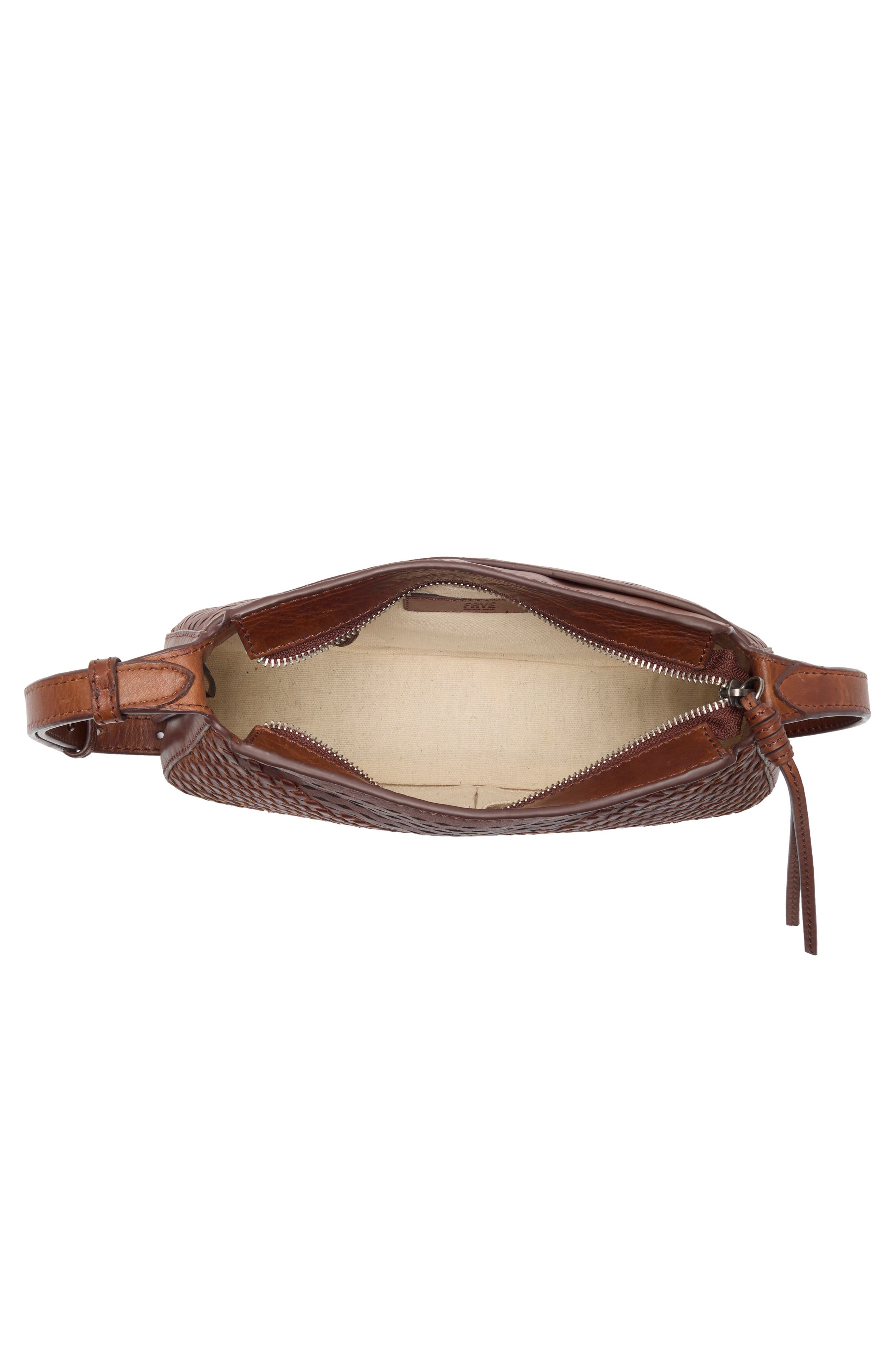 Jennie Woven Leather Shoulder Bag, Alternate, color, COGNAC