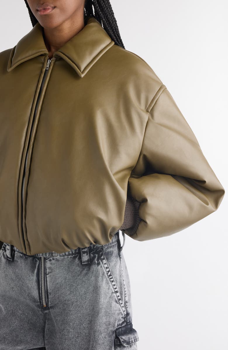 Acne Studios Onnea Coated Bomber Jacket, Alternate, color, Khaki Green Ab6