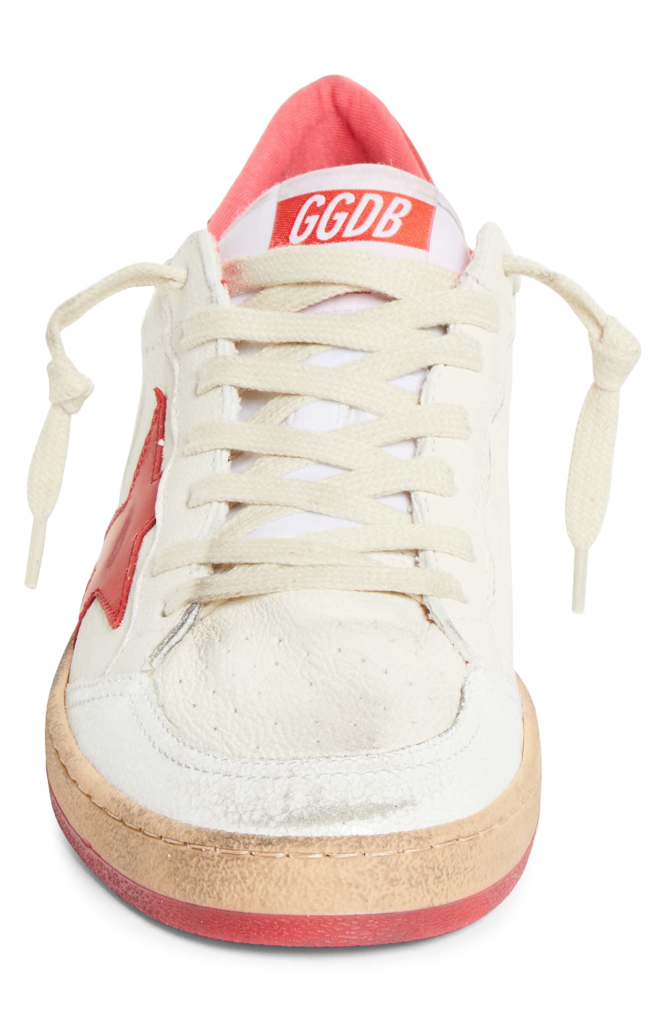 Golden Goose Ball Star Low Top Sneaker, Alternate, color, White/ Strawberry Red