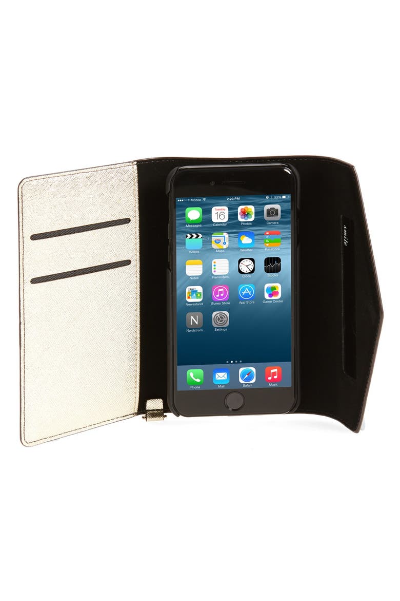 iPhone 7/8 & 7/8 Plus leather wristlet, Alternate, color, GOLD