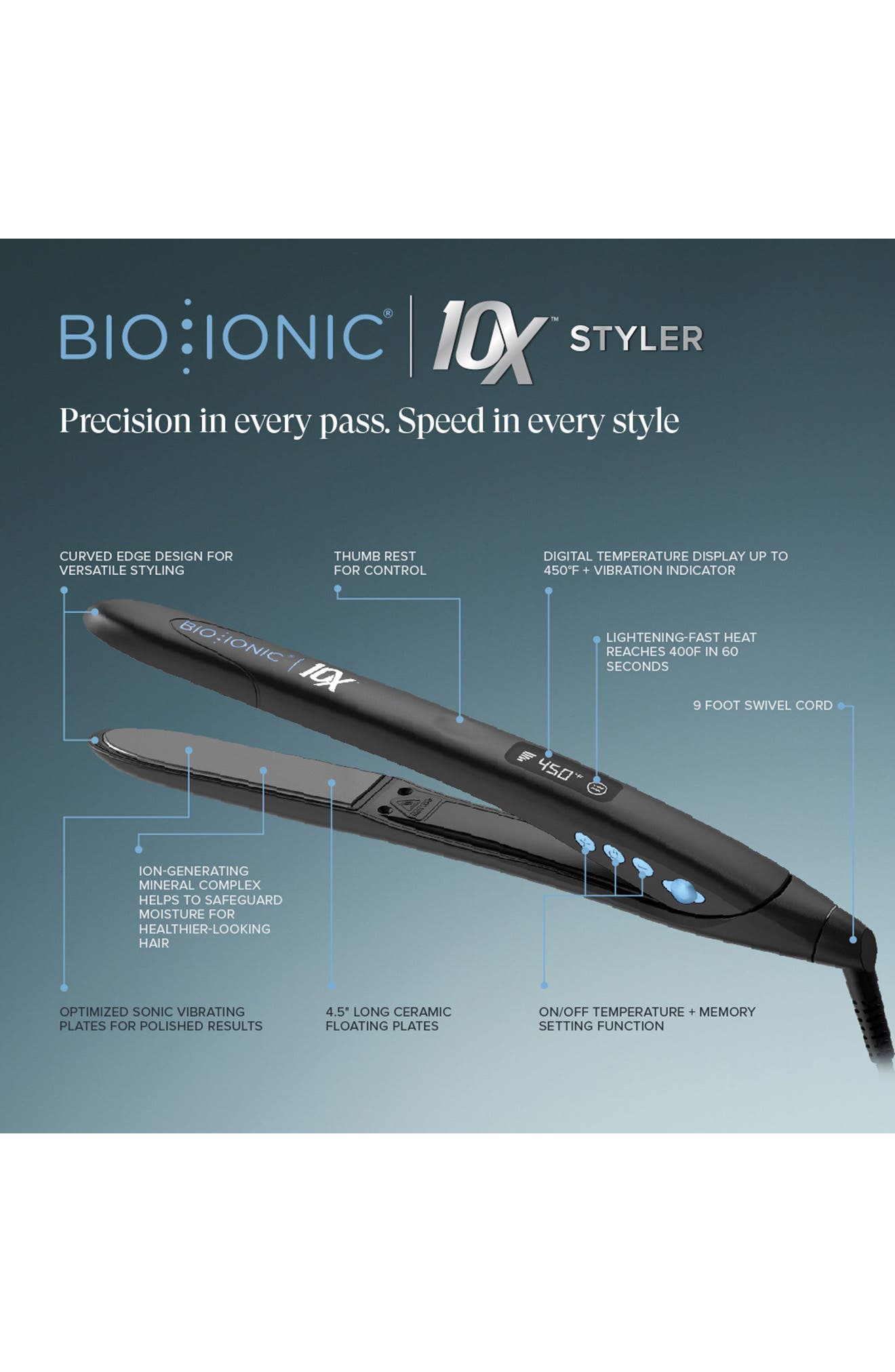 Стайлер для волос Bio Ionic 10x диаметром 1 дюйм — фото 8