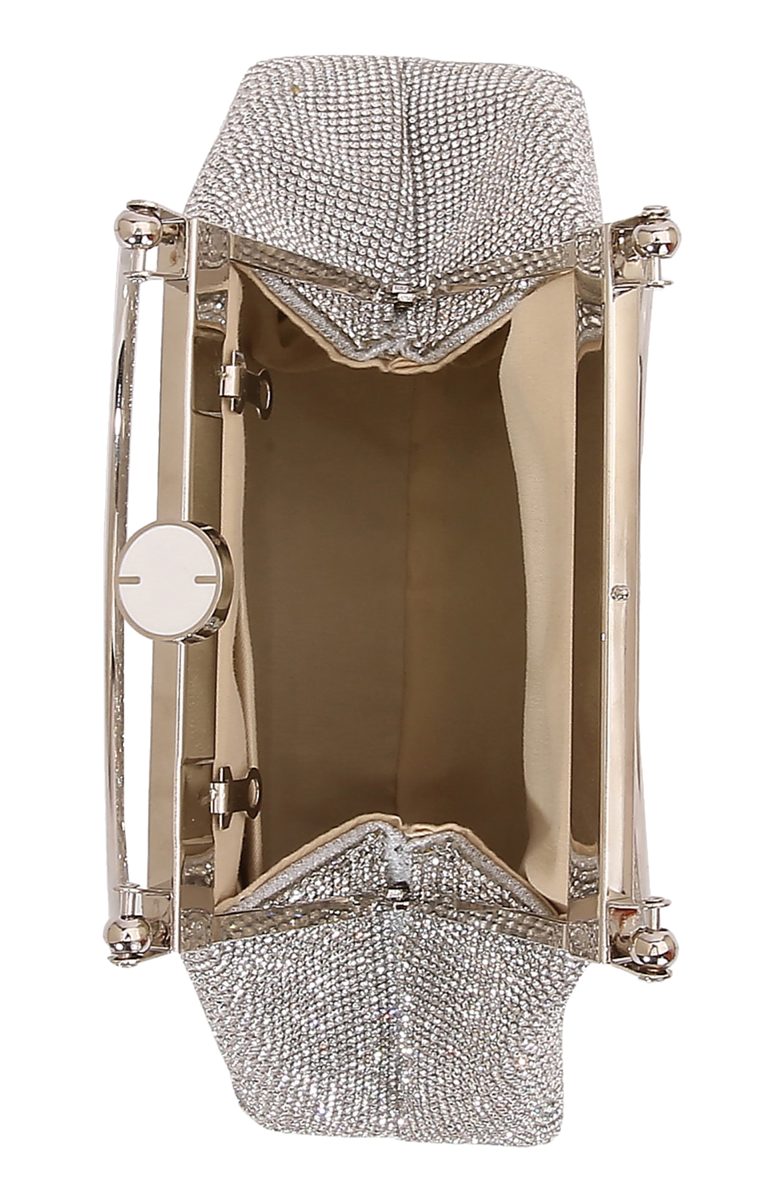 Rhinestone Triangle Bag, Alternate, color, SILVER