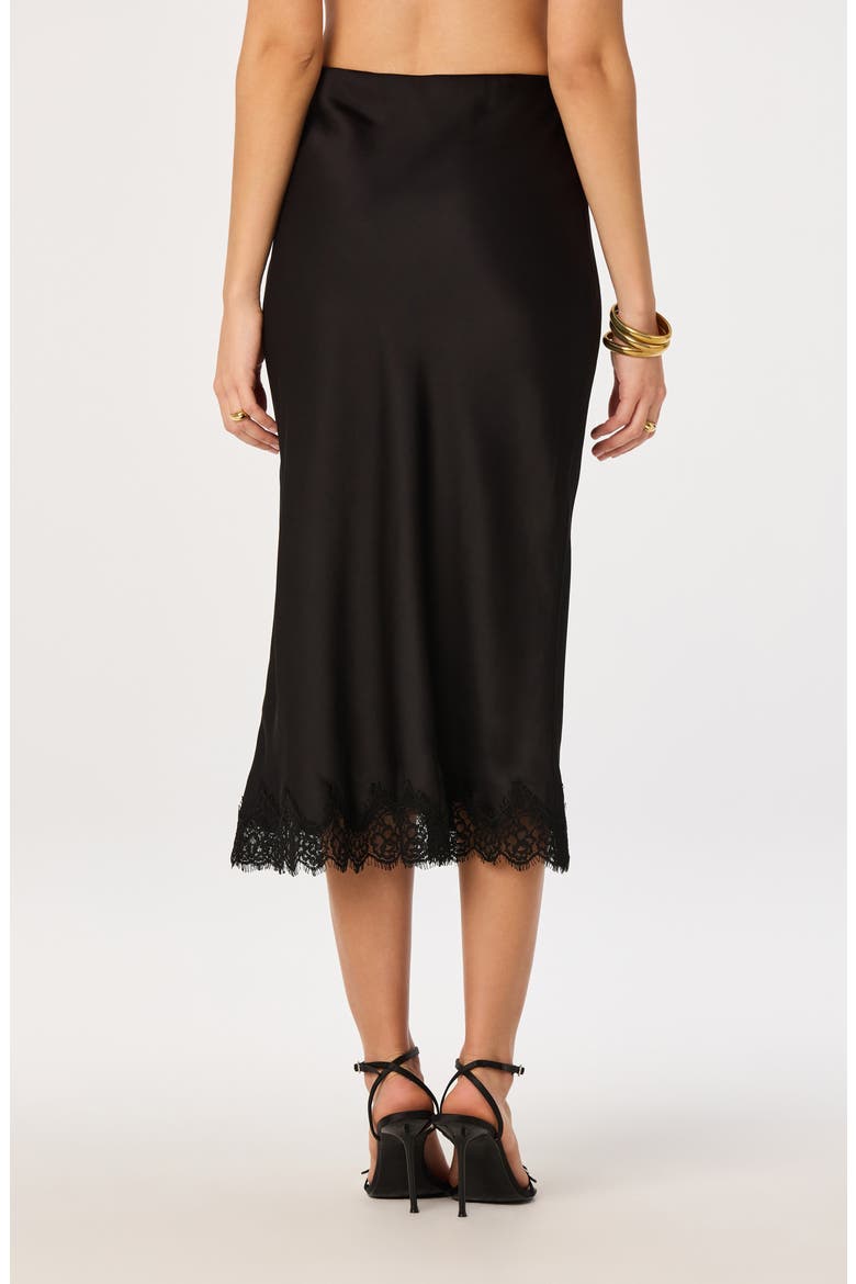 Blossom Lace Trim Midi Skirt, Alternate, color, BLACK