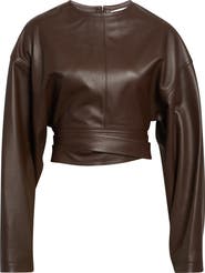 Alaïa Belted Leather Top