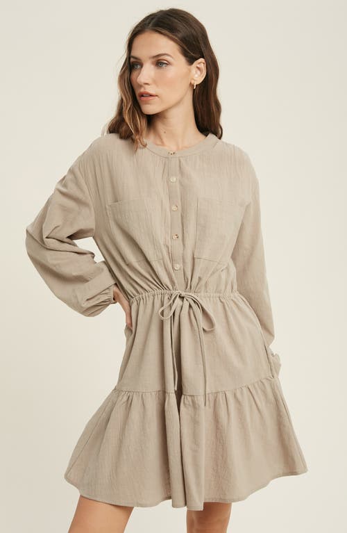 Wishlist Long Sleeve Minidress In Burgundy