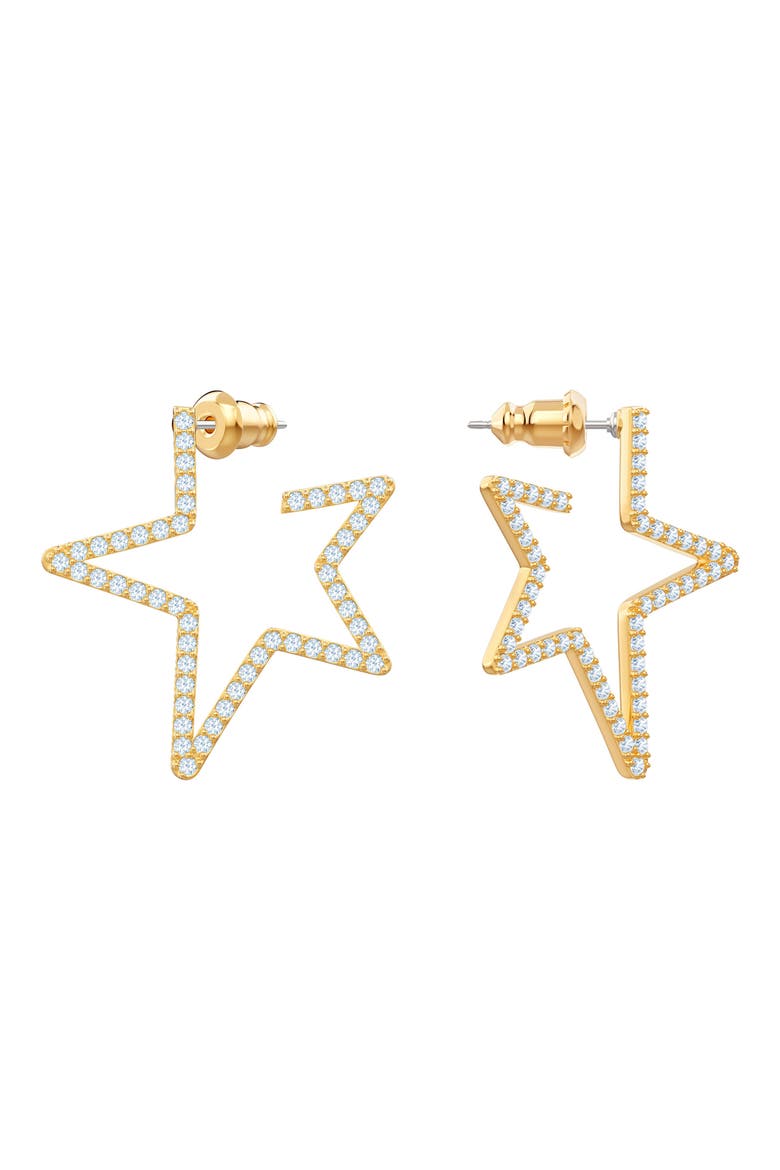 Only Hoop Star Earrings, Alternate, color, GOLD