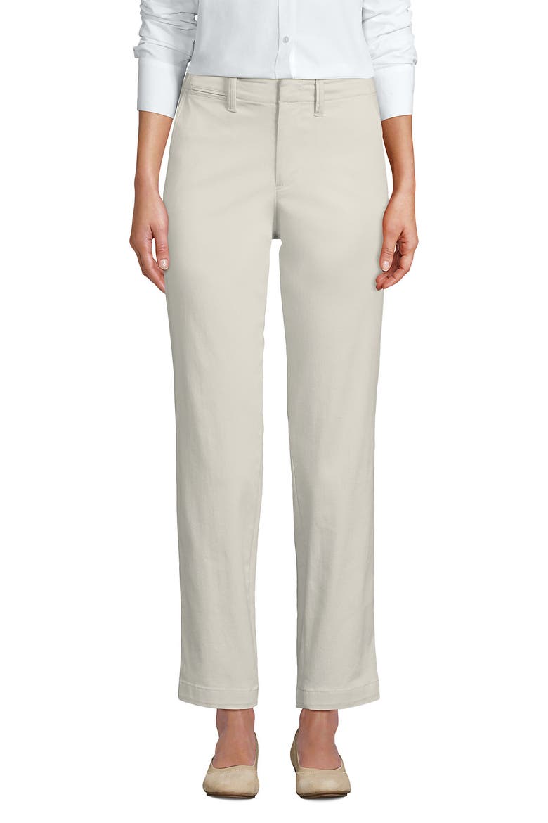 Mid Rise Classic Straight Leg Chino Ankle Pants, Main, color, Light Stone