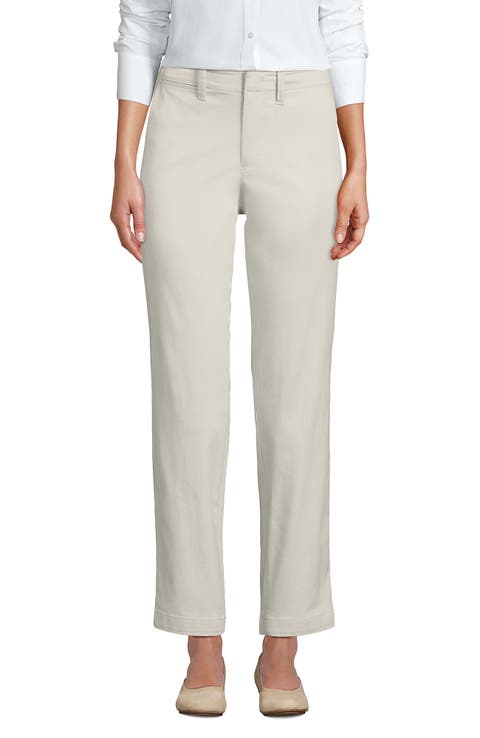 Lands' End Mid Rise Classic Straight Leg Chino Ankle Pants