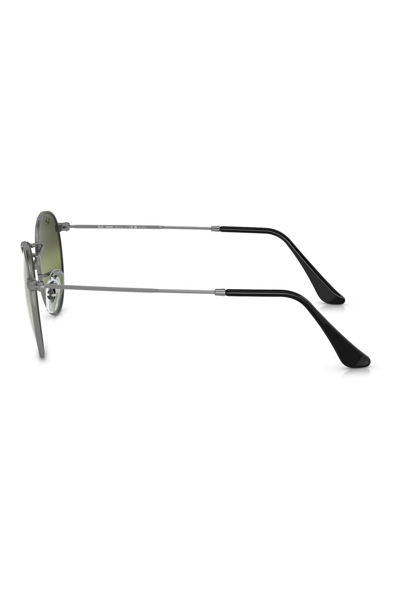 53mm Round Polarized Sunglasses, Alternate, color, GUNMETAL