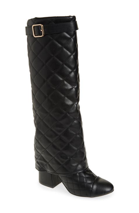 London Quilted Knee High Boot (Women)