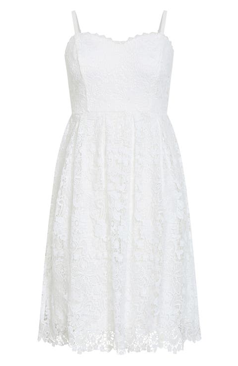 Scarlet Lace Midi Dress (Plus)