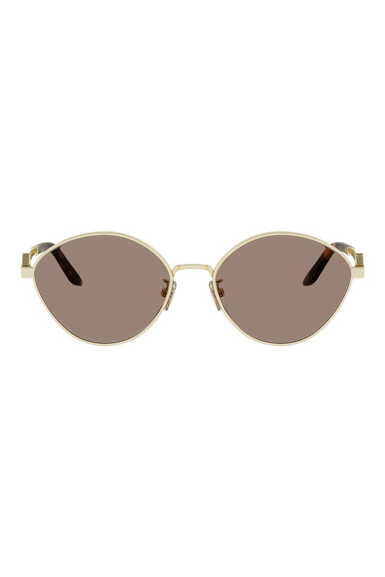 FF Diamonds 55mm Round Sunglasses, Main, color, SHINY ENDURA GOLD / BROWN