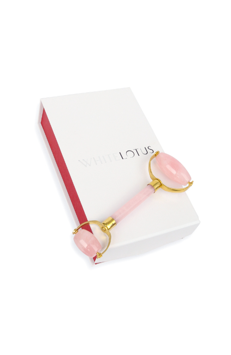 White Lotus Beauty Premium Rose Quartz Facial Roller, Alternate, color, Pink