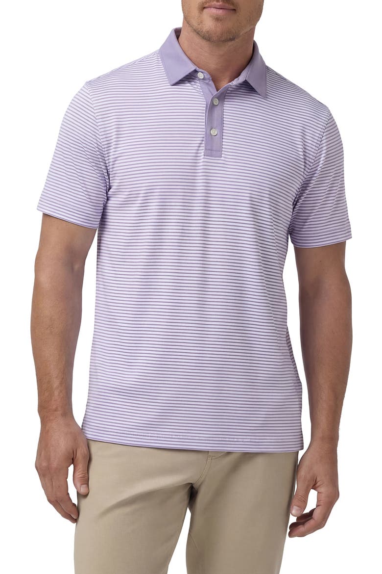 Versa Trim Fit Performance Golf Polo, Main, color, PURPLE DUSK STRIPE
