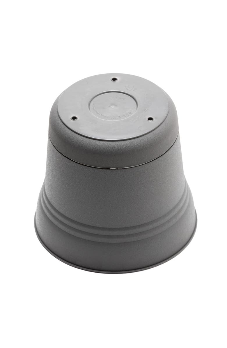 Bloem 14 Inch Saturn Round Planter With Saucer Tray, Alternate, color, Gray