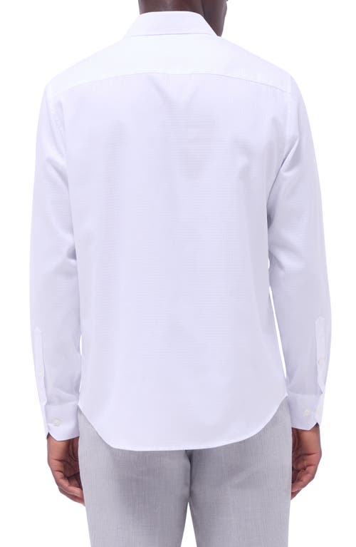 Bugatchi Axel Shaped Fit Jacquard Button-up Shirt In White