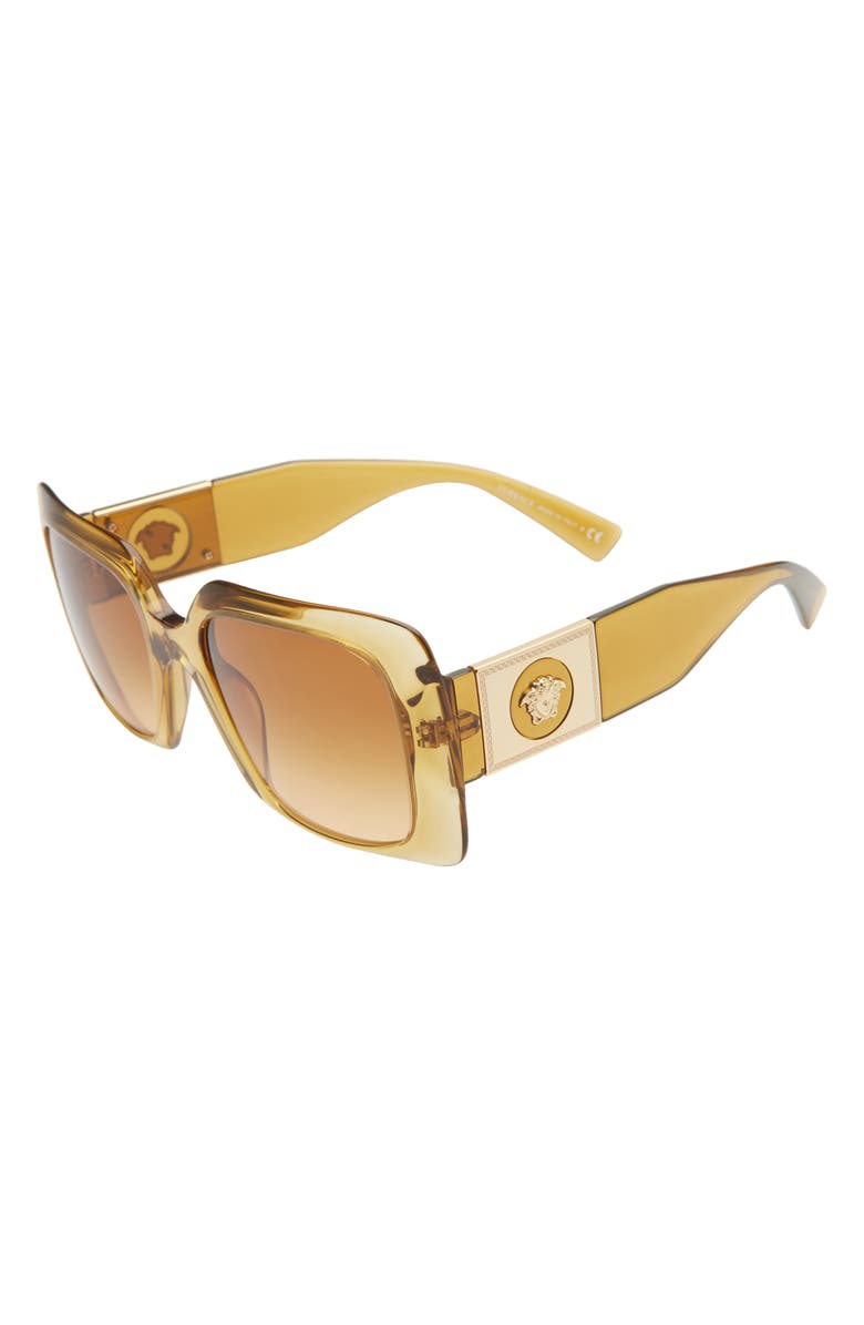 Versace 54mm Gradient Rectangle Sunglasses, Alternate, color,