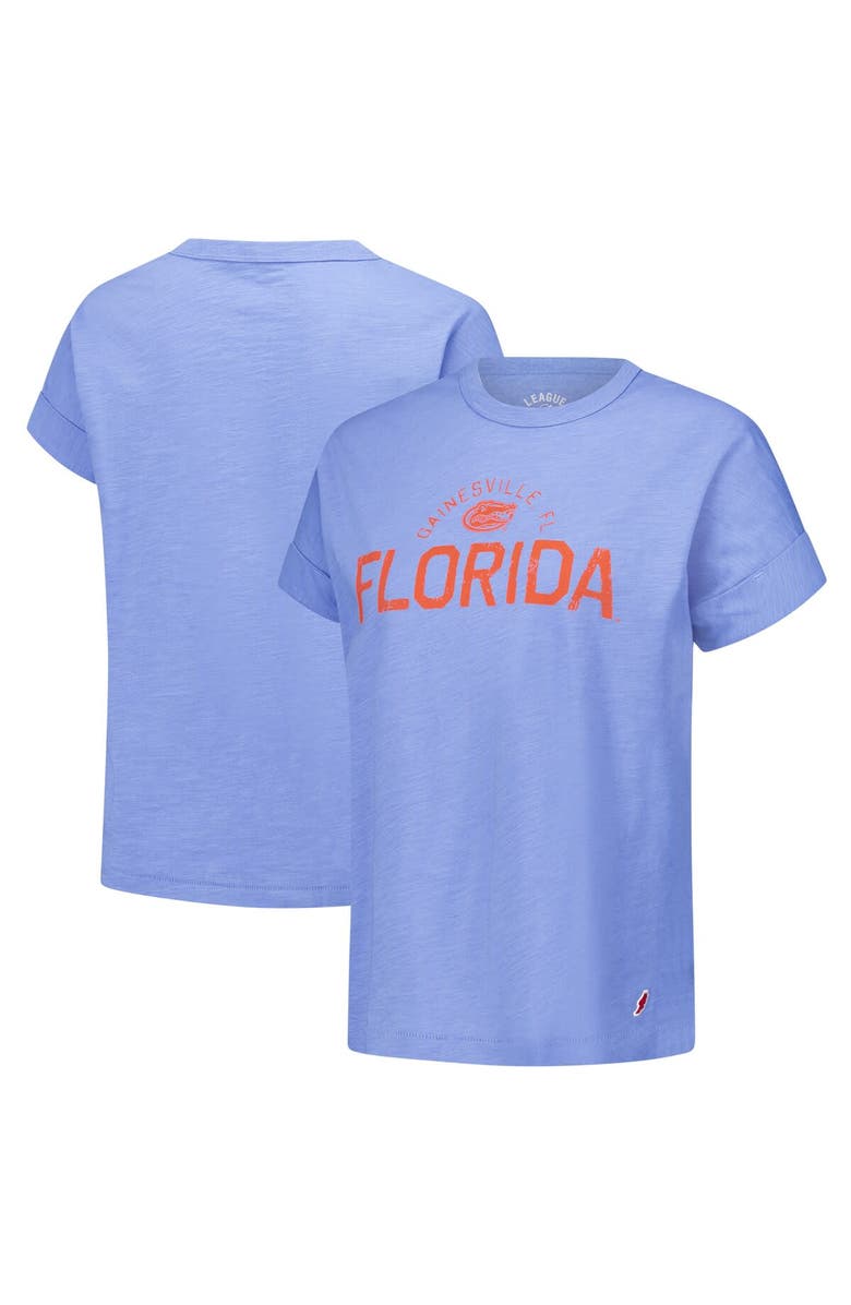 LEAGUE COLLEGIATE WEAR Women's League Collegiate Wear Royal Florida Gators Slub Rolled Cuff T-Shirt, Alternate, color, Royal