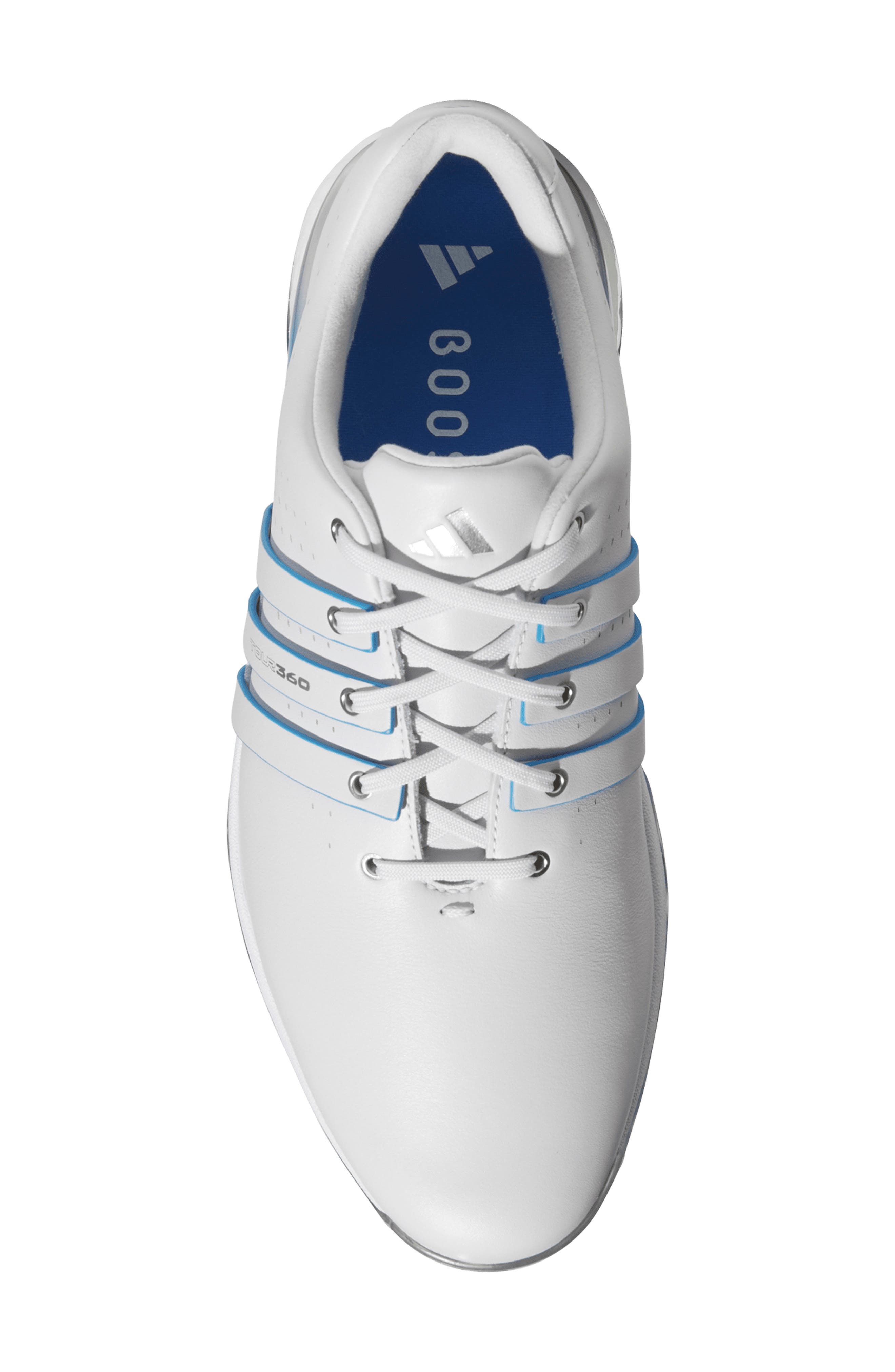 adidas Tour360 24 Golf Shoe, Alternate, color, Grey/ Silver Metallic/ Blue