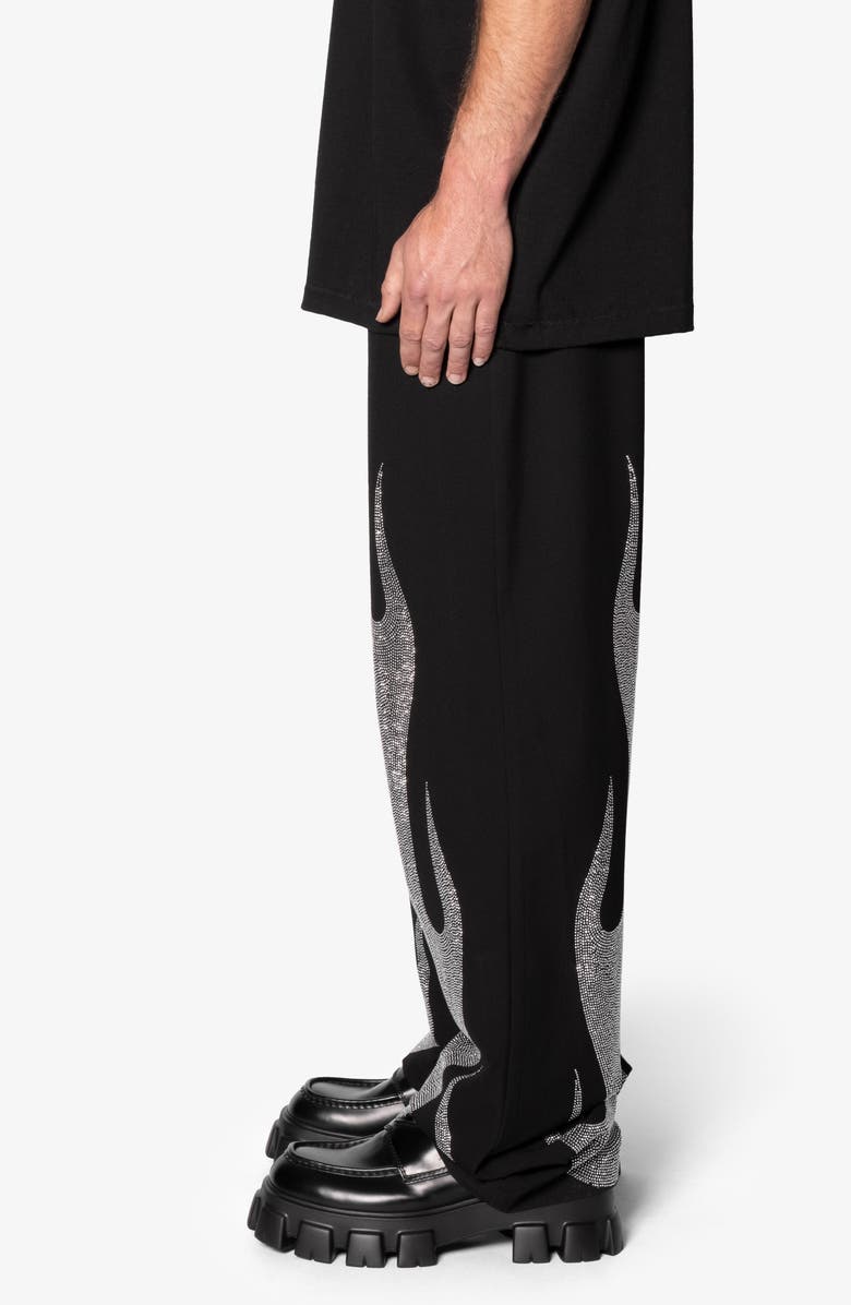 mnml Ultrabaggy Flame Crystal Embellished Pants, Alternate, color,