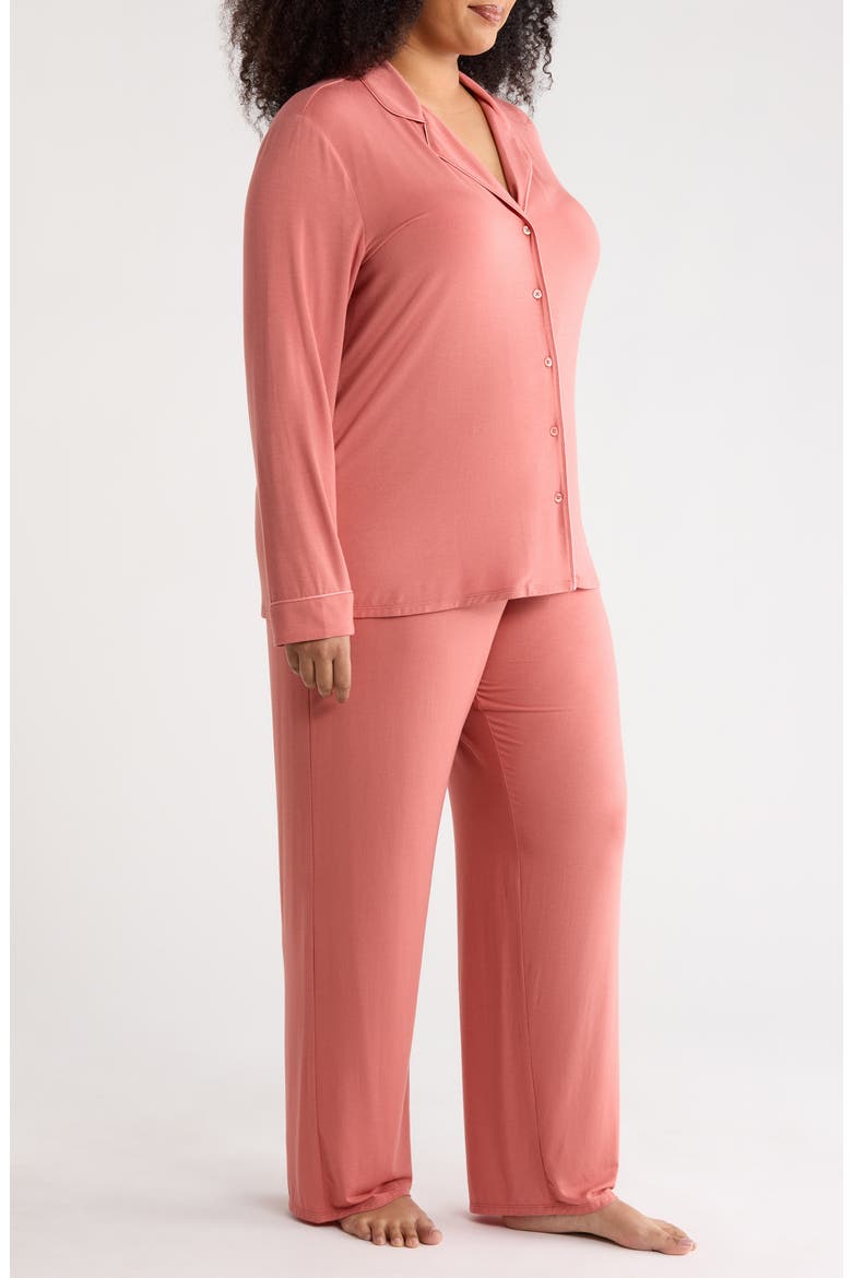 Moonlight Eco Knit Pajamas, Alternate, color, PINK CEDAR