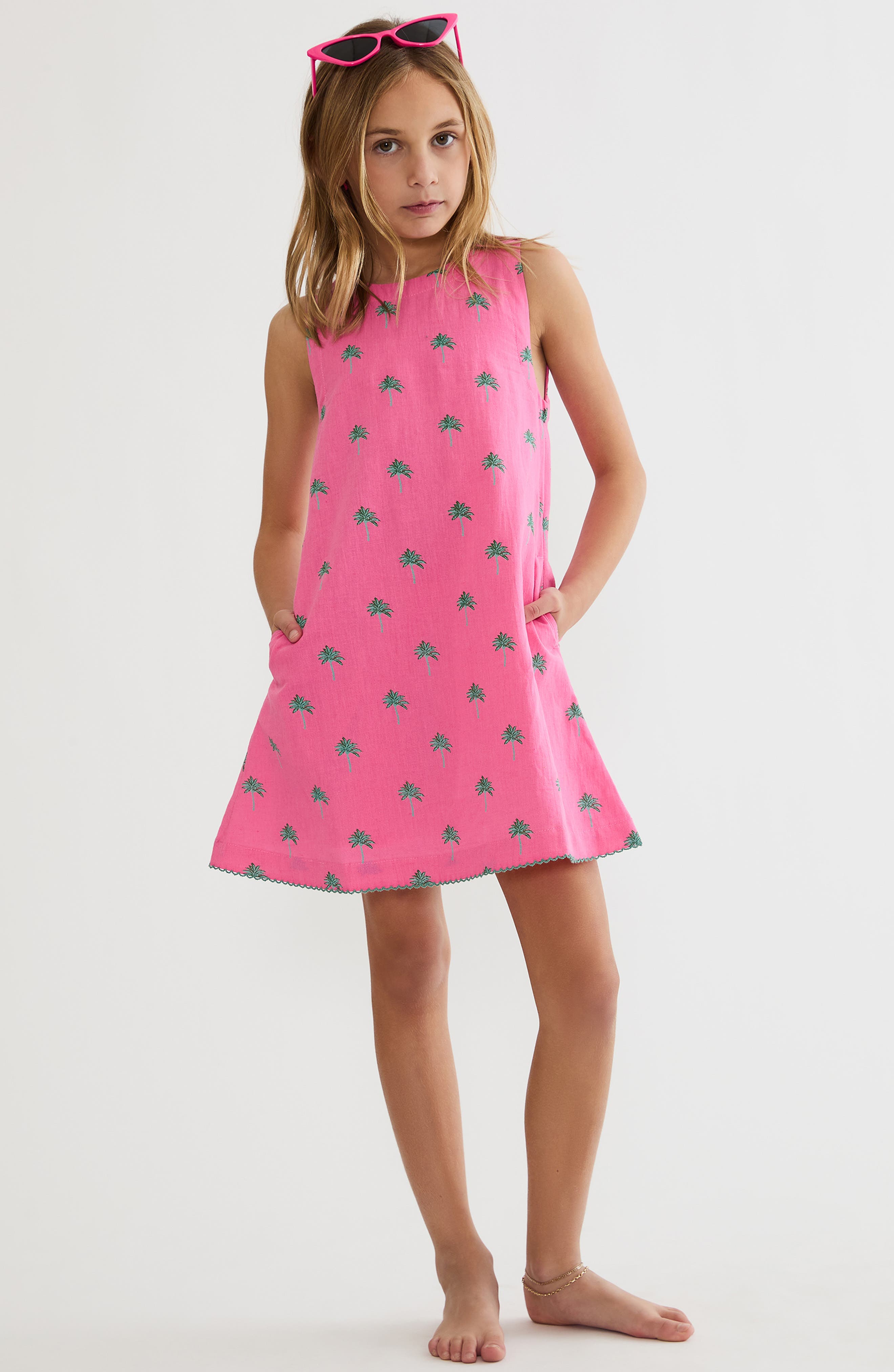 ワンピース soorploom Shift Dress 8y Beach Riot Kids' Little Caprina Palm Print Shift Dress (Women