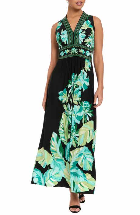 London Times V-Neck Maxi Dress