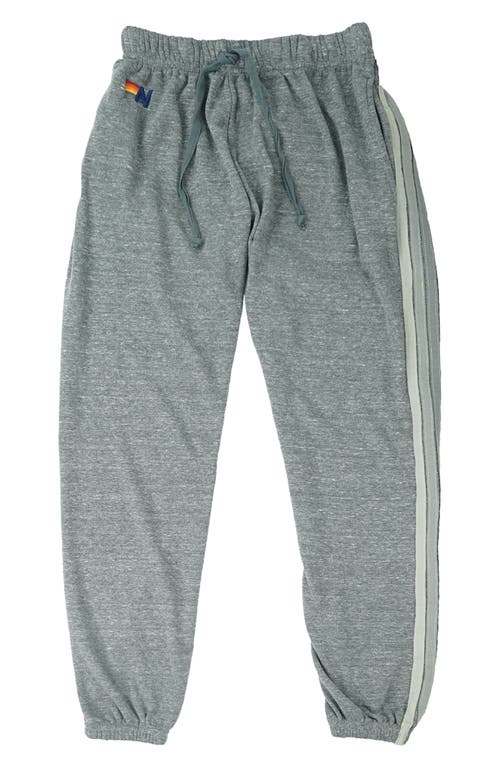 Aviator Nation 5-stripe Slim Fit Sweatpants In Heather Grey/grey Stripe