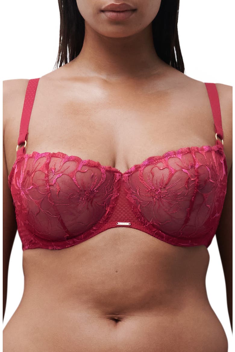 Fleurs Demi Bra, Main, color, CANDY APPLE SHADES
