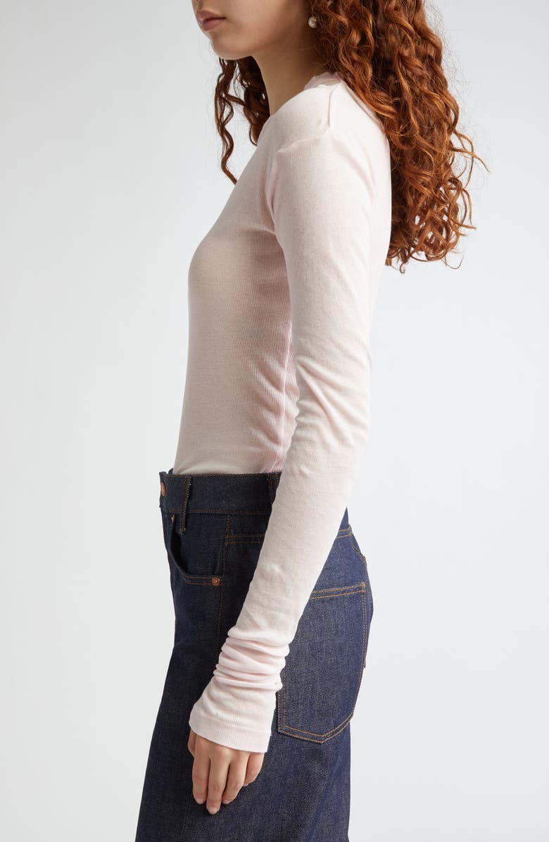 BITE Studios Semisheer Organic Cotton Rib Crewneck T-Shirt, Alternate, color, 