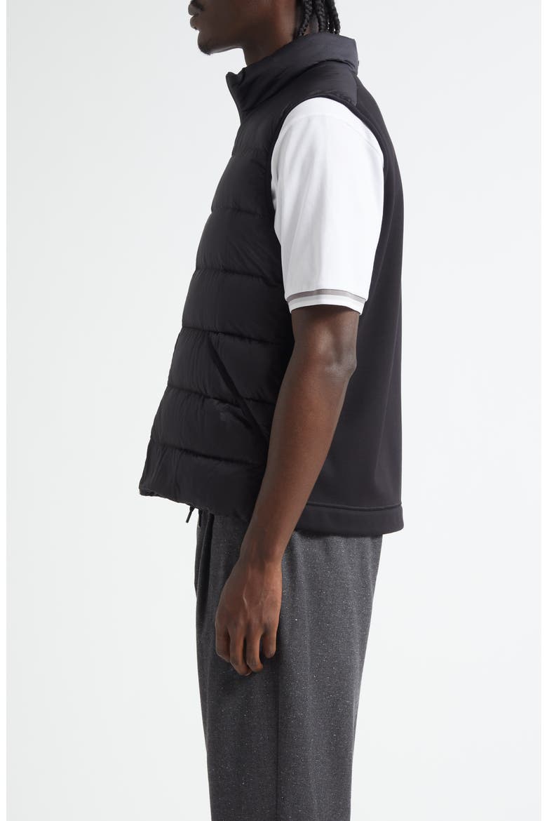Quilted Front Down Vest, Alternate, color, BLACK