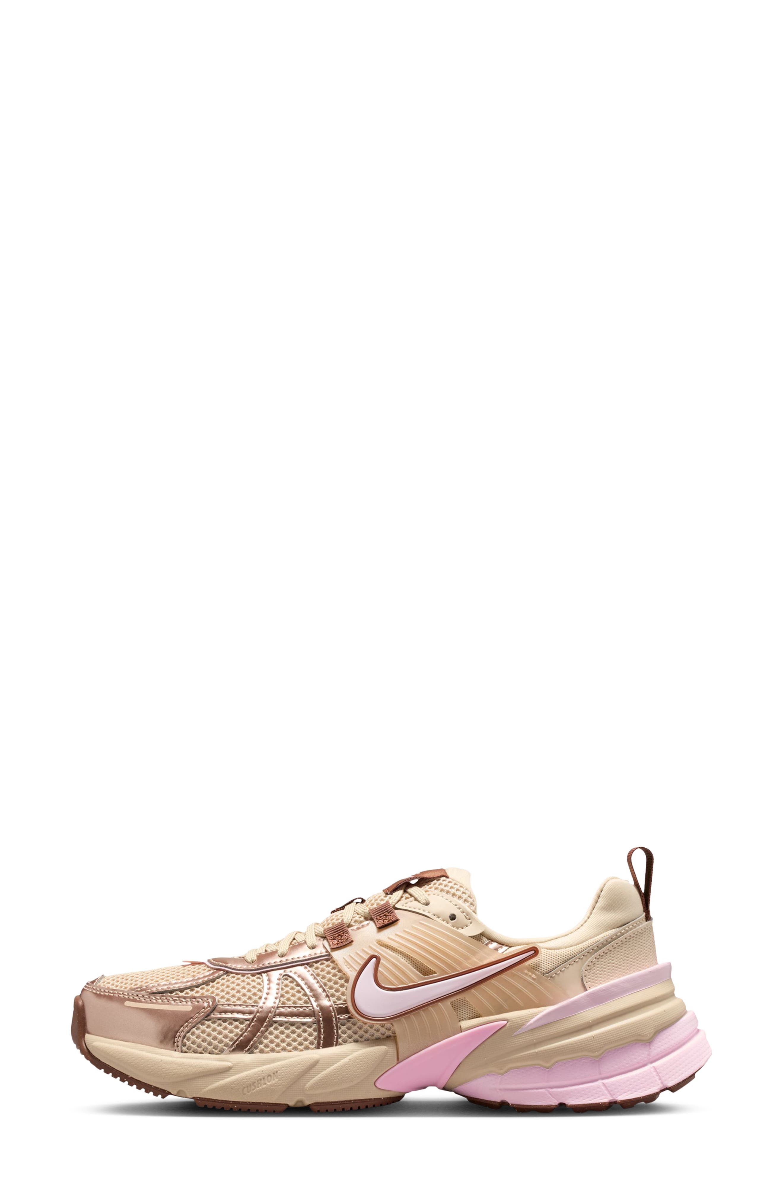 Nike V2K Run Sneaker, Alternate, color, Sand Drift/ Pink/ Brown