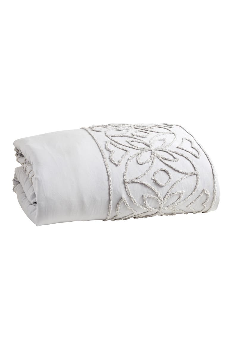 Chenille Border Comforter & Shams Set, Alternate, color, GREY