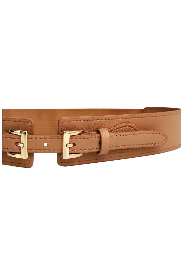 London Fog Leather Waist Belt, Alternate, color, Brown