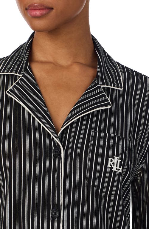 Ralph Lauren Lauren Cotton Blend Nightgown In Black