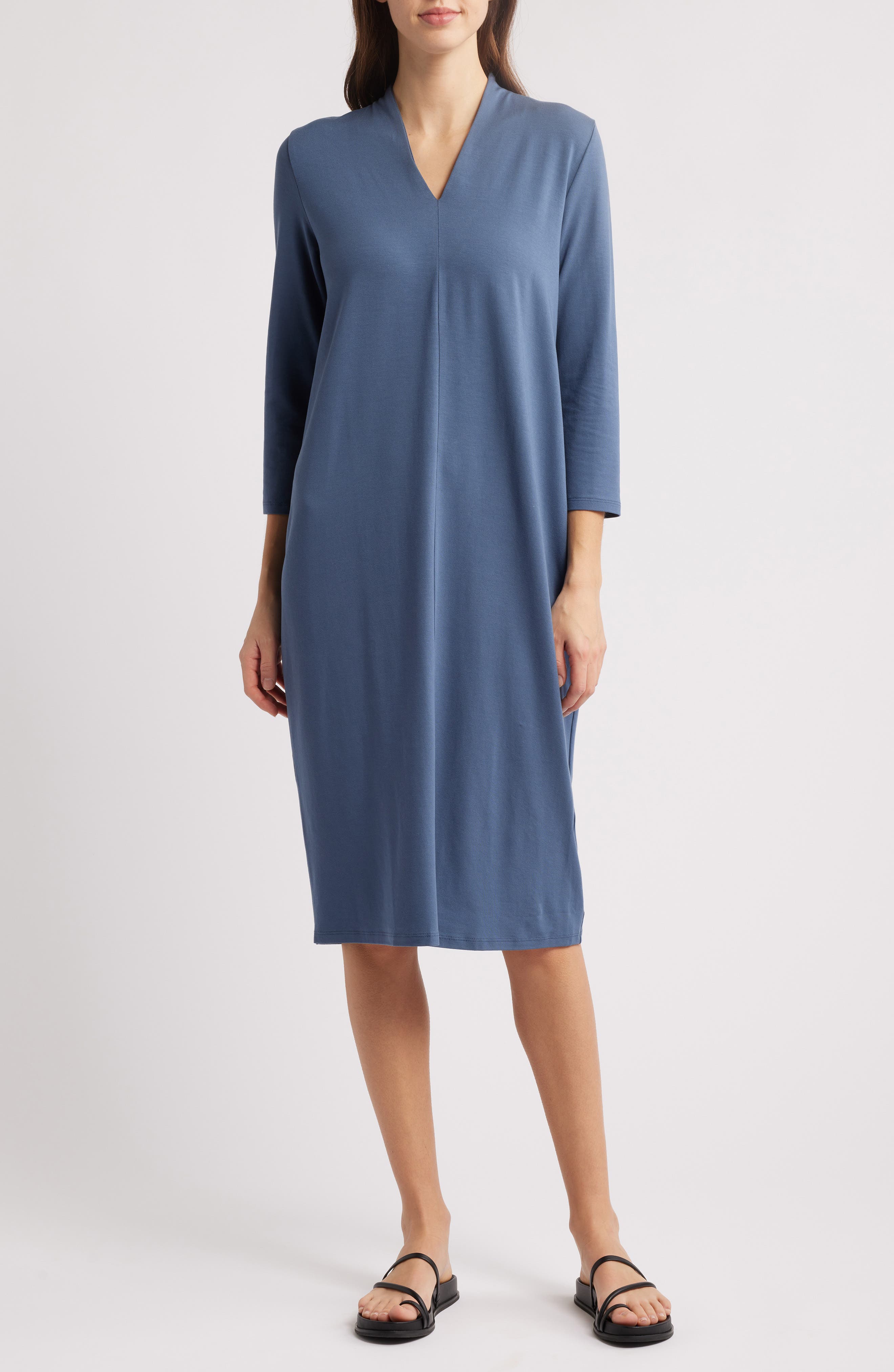 Eileen Fisher Jersey Sheath Midi Dress