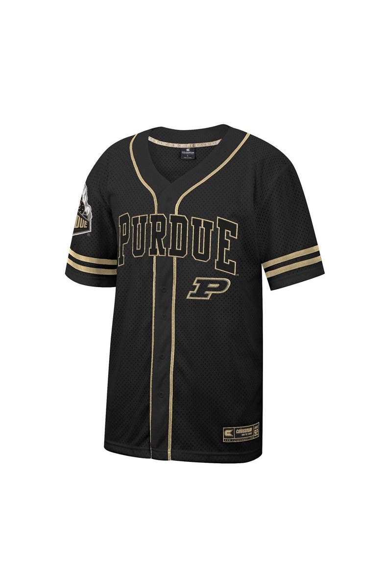 COLOSSEUM Men's Colosseum Black Purdue Boilermakers Free Spirited Mesh Button-Up Baseball Jersey, Alternate, color, 