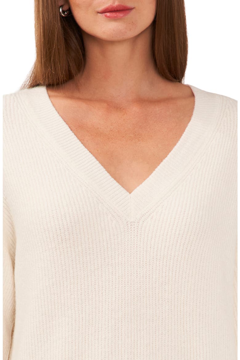 V-Neck Tunic Sweater, Alternate, color, ARCTIC WOLF