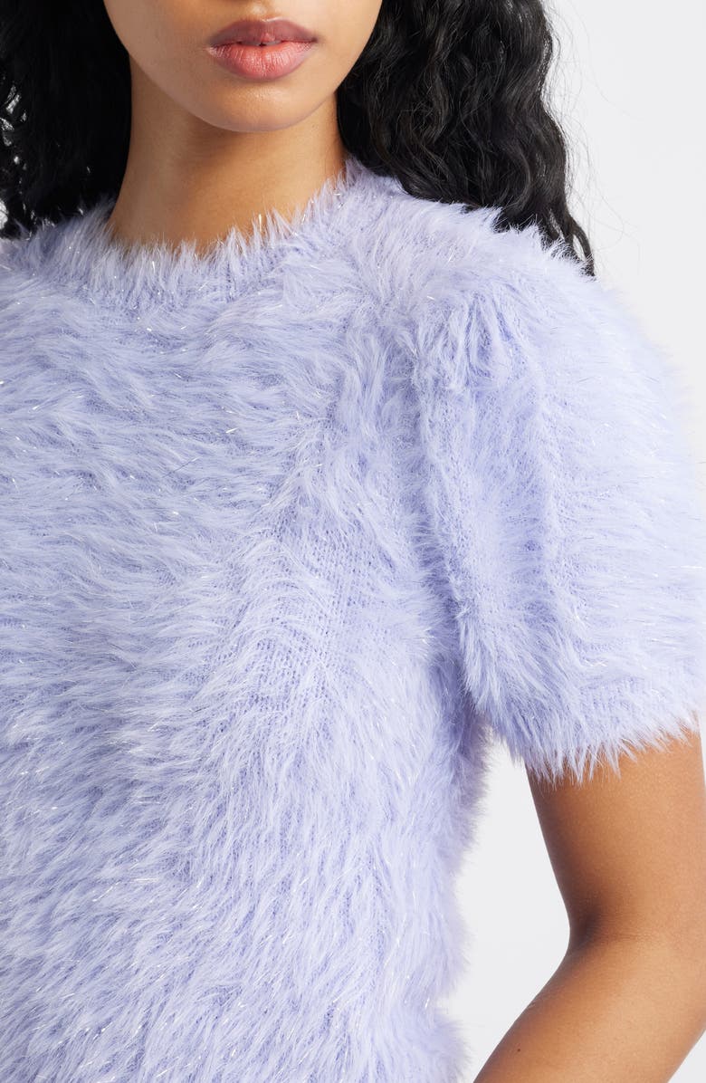 BP. Fuzzy Metallic Sweater, Alternate, color, Purple- Silver