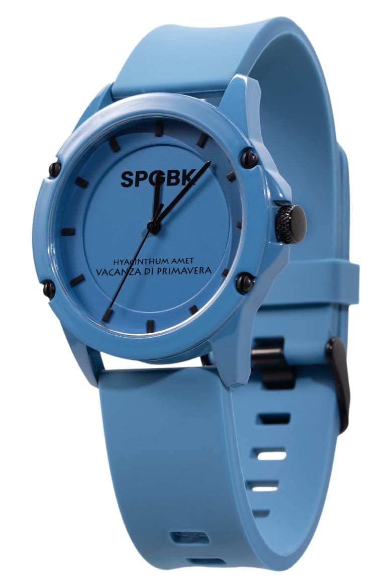 Westover Silicone Strap Watch, 34.5mm, Main, color, BLUE