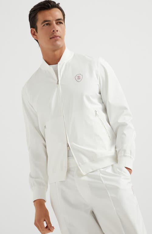 Brunello Cucinelli Nylon Sweatshirt With Logo And Zipper In Gray