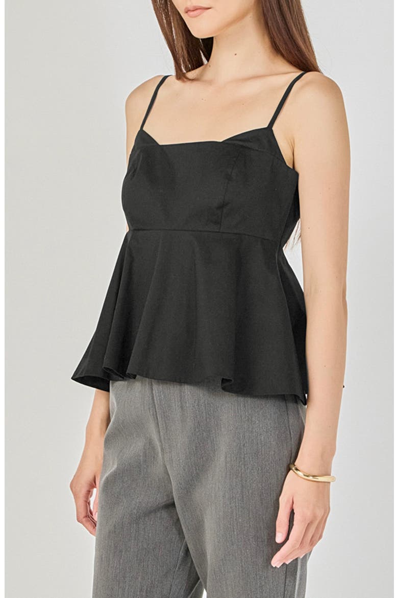 Peplum Camisole, Alternate, color, BLACK