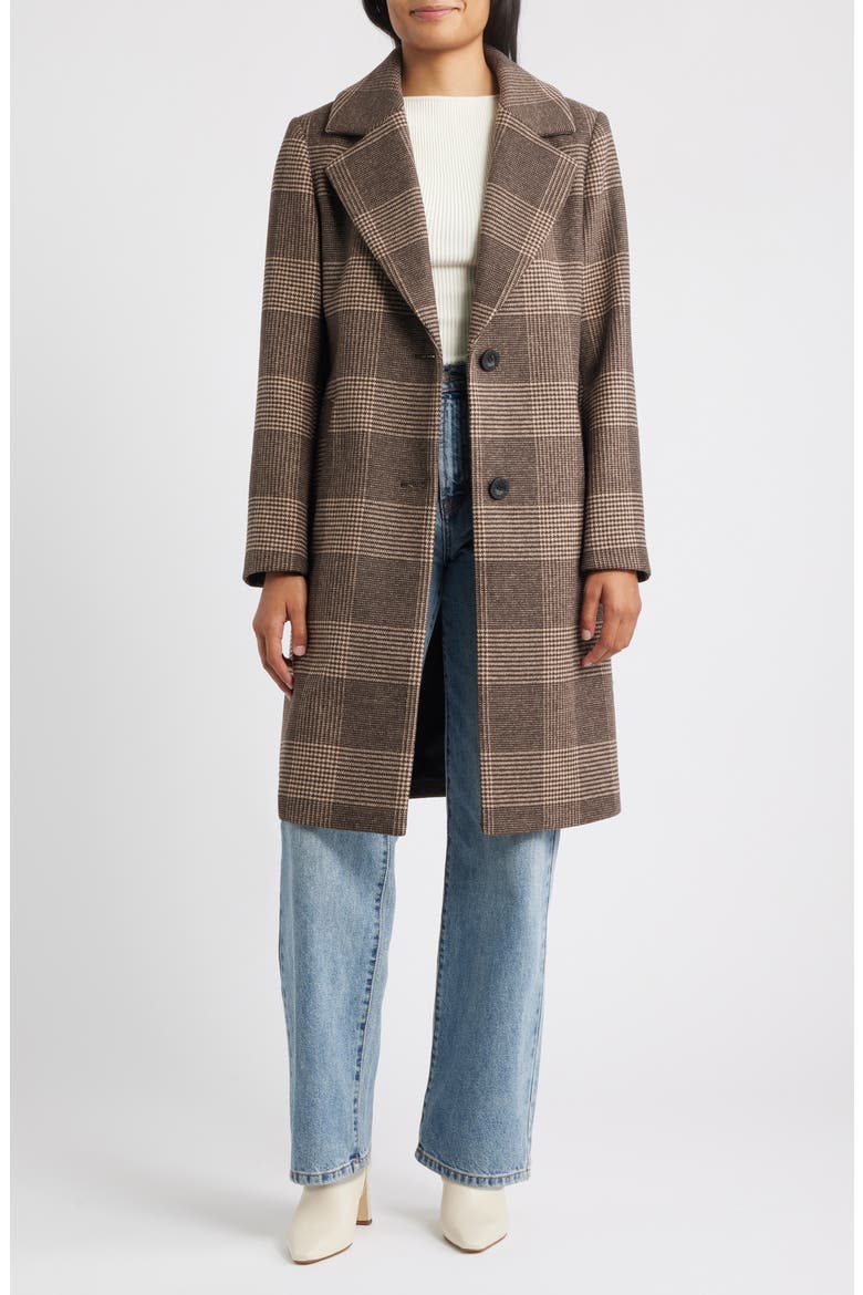Wool Blend Coat, Alternate, color, TAUPE GLEN PLAID