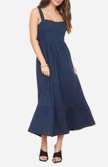 Blu Pepper Square Neck Midi Dress