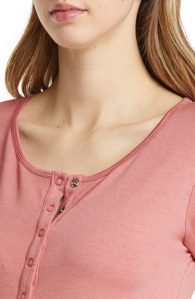 Angel Maternity Snap Front Body-Con Maternity Dress, Alternate, color, 